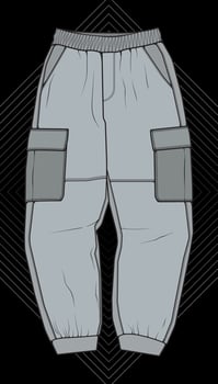 Men Cargo Pants Vector, Men Cargo Pants in a color block style, vector Illustration.