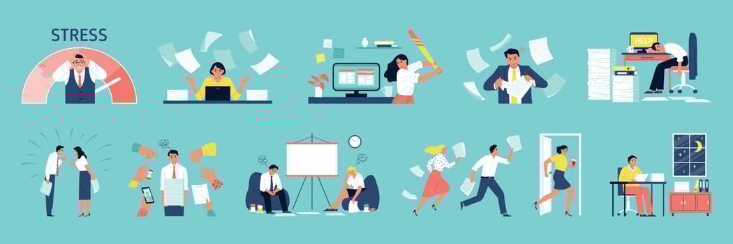 Business Stress Set vector