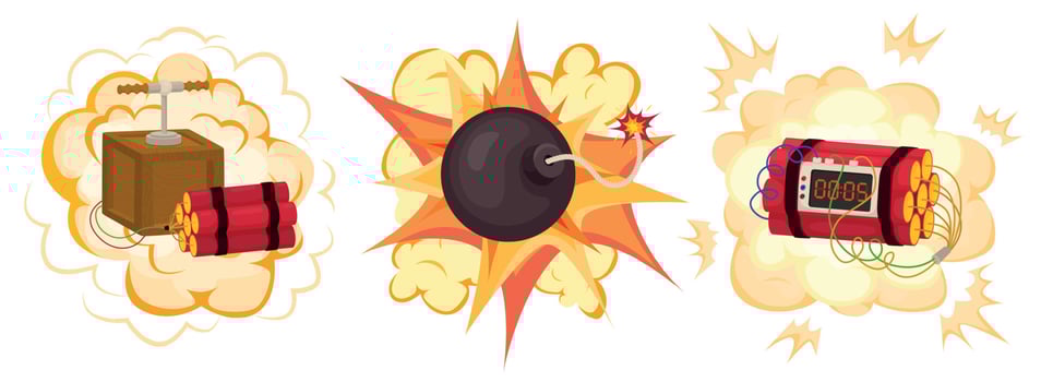 Dynamite Bomb Flat Set vector
