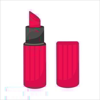 Lipstick flat icon isolated on white. Beauty care sign, illustration of makeup. logo for cosmetics store. Vector illustration.