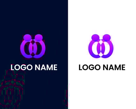 letter o with man logo design template vector
