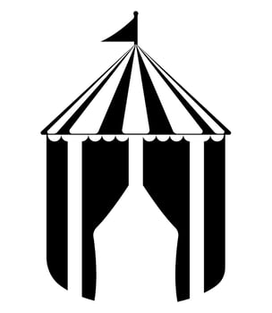 Circus Carnival Tent Icon, big top festival tent Silhouette Illustration. vector