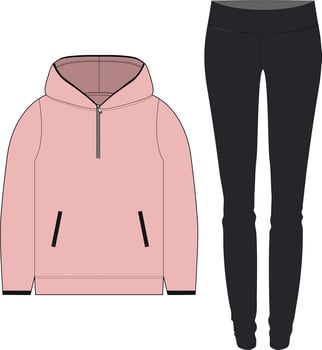 Girls Hoodie and legging set vector file