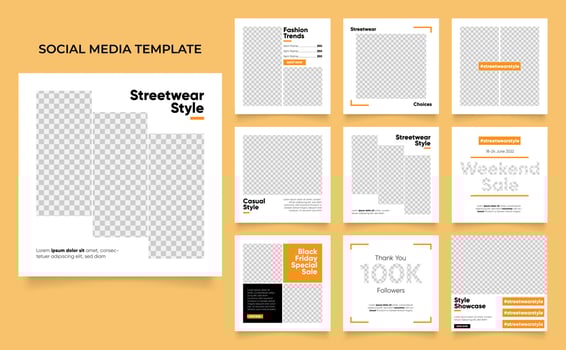 Editable social media template banner fashion sale promotion vector