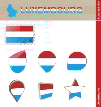 Luxembourg Flag Set, Flag Set vector