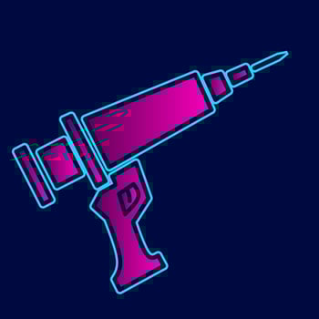 Killing virus Line. Pop Art logo. Colorful design with dark background. Abstract vector illustration. Isolated black background for t-shirt, poster, clothing, merch, apparel, badge design