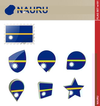 Nauru Flag Set, Flag Set vector