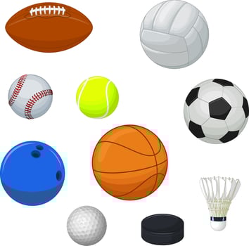 Sport balls collection vector