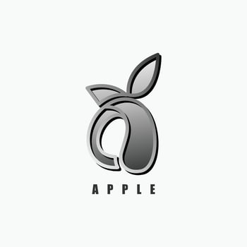 apple lineart logo vector
