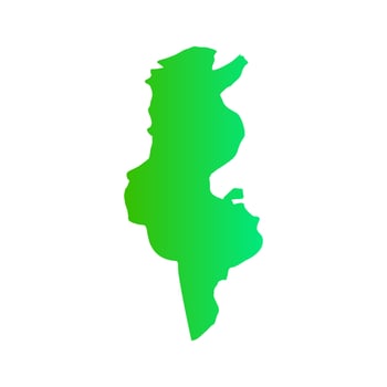 Tunisia map on white background vector