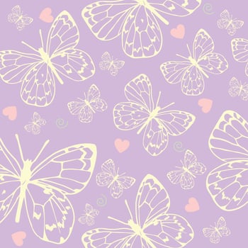 pastel background with butterflies vector