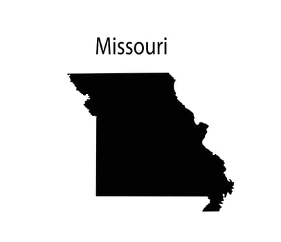 Missouri Map Silhouette in White Background vector