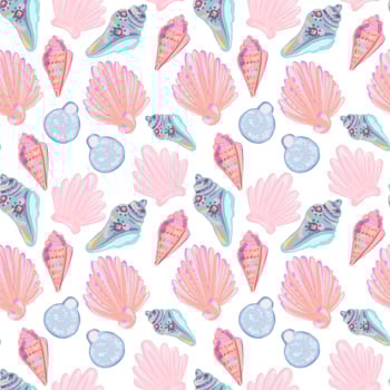 Seamless pattern with seashells. Summer background. vector