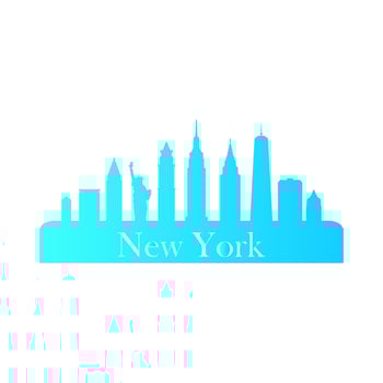New york skyline on white background vector