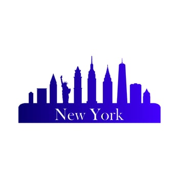 New york skyline on white background vector