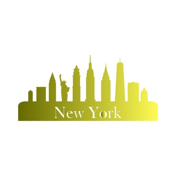 New york skyline on white background vector