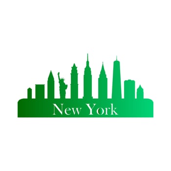New york skyline on white background vector