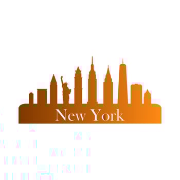 New york skyline on white background vector