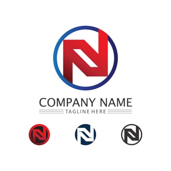 N logo font company logo business and letter initial N design vector and letter for logo