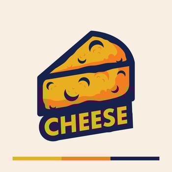minimalist colorful cheese illustration design vector