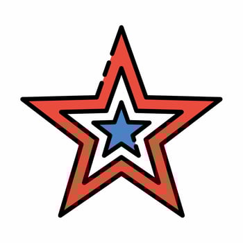USA Star Icon Flat Line Style vector
