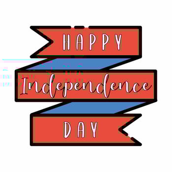 USA Independence Day Ribbon Flat Line Style vector