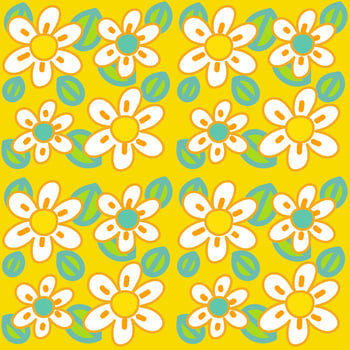 Cute flowers and leaves seamless pattern vector
