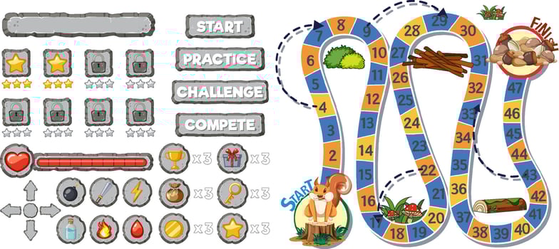 Game element template design set vector
