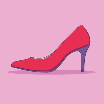 High Heels Vector Illustration. Object. Woman Fashion Vector. Flat Cartoon Style Suitable for Web Landing Page, Banner, Flyer, Sticker, Card, Background
