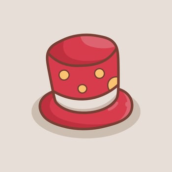 Hand Drawn Red Hat Magician Illustration vector