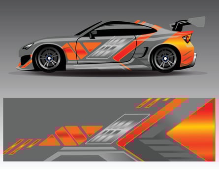Car decal graphic vector  wrap vinyl sticker. Graphic abstract stripe designs for Racing vehicles