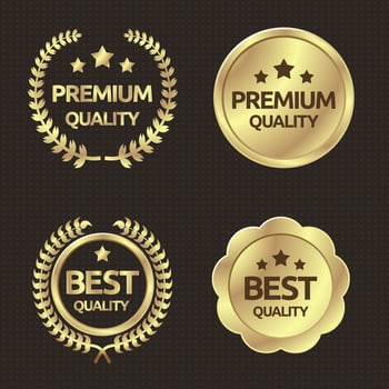 Gold seals label vector