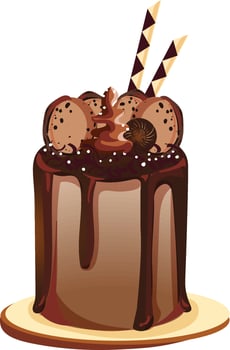 sweet birthday cake clipart vector