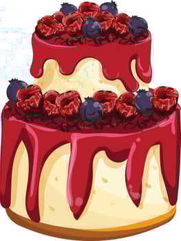 sweet birthday cake clipart vector