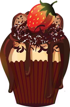 sweet birthday cake vector
