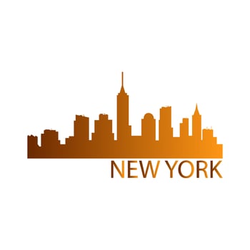 New york skyline on white background vector