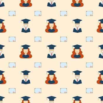Seamless Graduation Celebration Educational Background vector