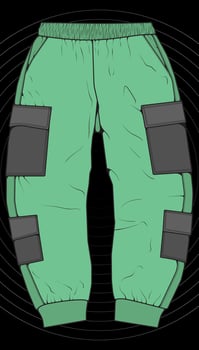 Men Cargo Pants Vector, Men Cargo Pants in a color block style, vector Illustration.