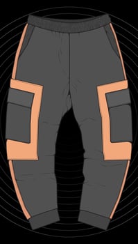 Men Cargo Pants Vector, Men Cargo Pants in a color block style, vector Illustration.