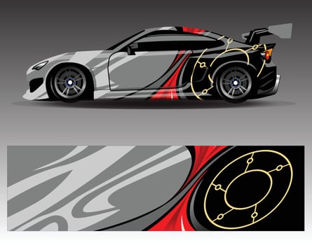 Car decal graphic vector  wrap vinyl sticker. Graphic abstract stripe designs for Racing vehicles