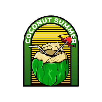 illustration vector graphic of coconut logo design, Good for packaging template, business name, etc.