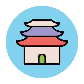 Trendy Temple Concepts vector