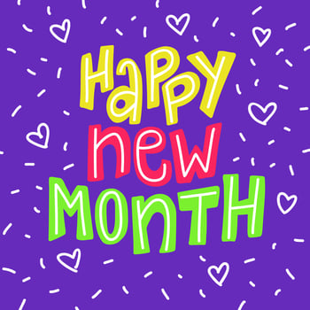 Happy new month. Hand drawn lettering vector