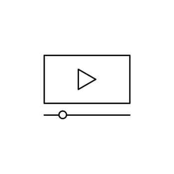 Video, Play, Film, Player, Movie Thin Line Icon Vector Illustration Logo Template. Suitable For Many Purposes.