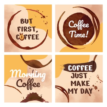 Coffee Stain and Quotes Social Media Template vector