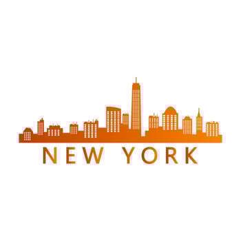 New york skyline on white background vector