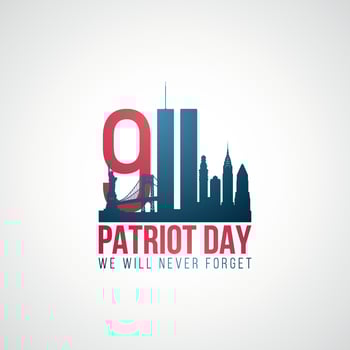 Twin Towers, 911. USA Patriot Day banner. vector