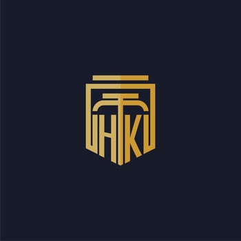 HK initial monogram logo elegant with shield style design for wall mural lawfirm gaming vector