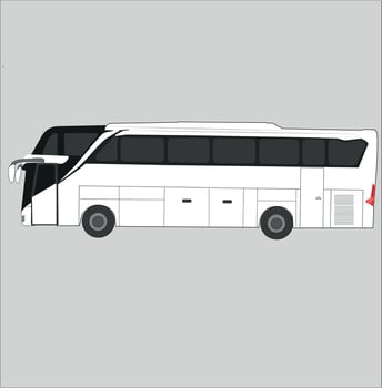 High deck bus vector