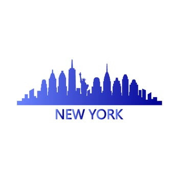 New york skyline on white background vector
